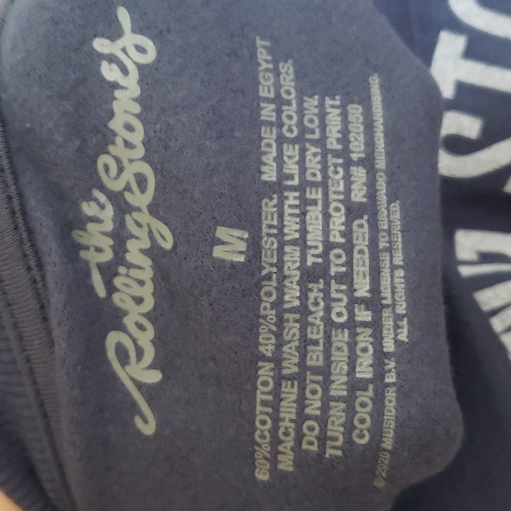 The Rolling Stones Crew Neck Sweatshirt Blue Size Medium NWOT NEW - Picture 5 of 5